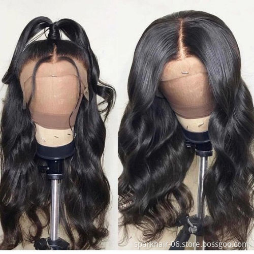 Natural Glueless Brazilian Human Hair Body Wave 13x6 13x4 Lace Front Wig Dyeable Virgin 5x5 Lace Closure Wigs For Black Women
